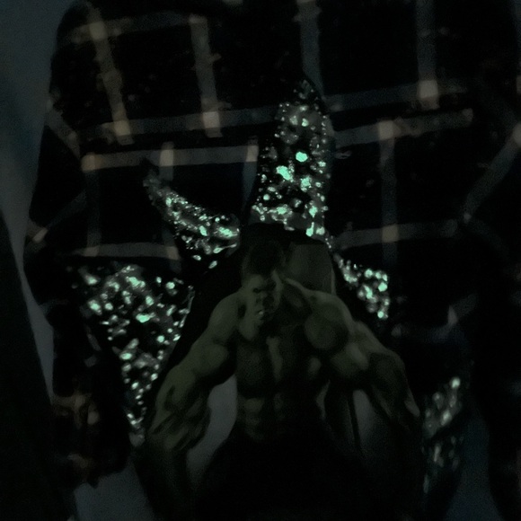 Hulk Marvel Upcycle wrangler flannel bleach distressed - Picture 10 of 11